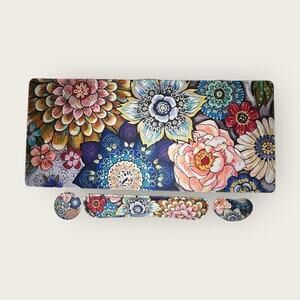 ToLuLu | Large Desk Mat & Accessories | Colorful Floral | 35"L x 15.5"W